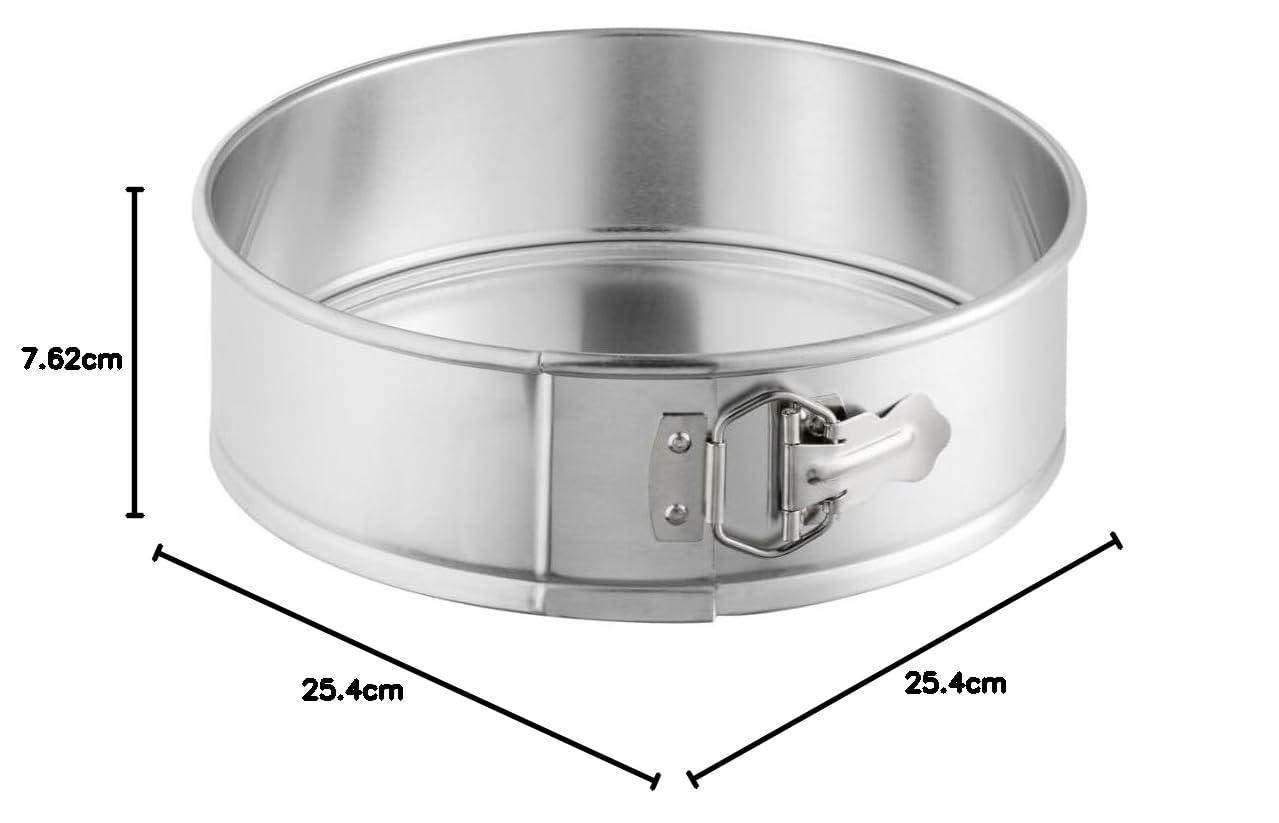 Soro Essentials - Molde desmontable de aluminio de 10 x 3 pulgadas de profundidad, molde redondo a prueba de fugas con parte inferior extraíble para tartas de queso