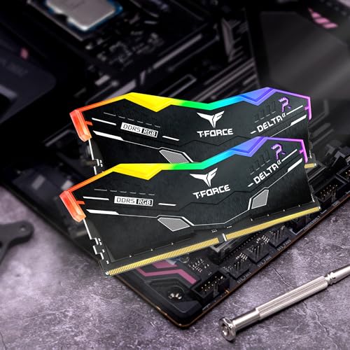 Image of TEAMGROUP T-Force Delta Alpha RGB DDR5 Ram 32GB Kit (2x16GB) 6000MHz (PC5-48000) CL38 Intel XMP 3.0 & AMD Expo Compatible Desktop Memory Module Ram Black FF7D532G6000HC38JDC01