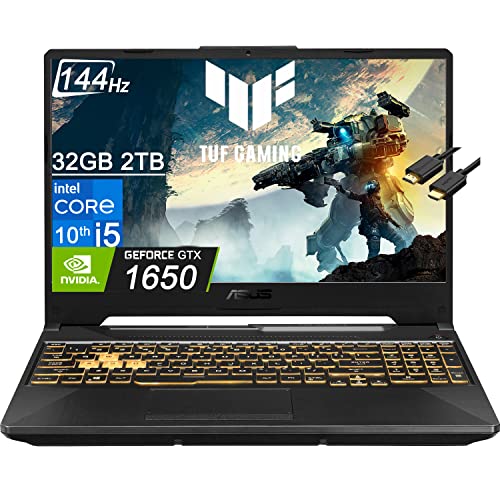 2022-ASUS-TUF-Gaming-F15-156-FHD-144Hz-32GB-RAM-2TB-SSD-Intel-4-Core-i5-10300H-GTX-1650-19201080-IPS-Laptop-RGB-Backlit-Type-C-Wi-Fi-6-IST-Cable-Windows-11-Home