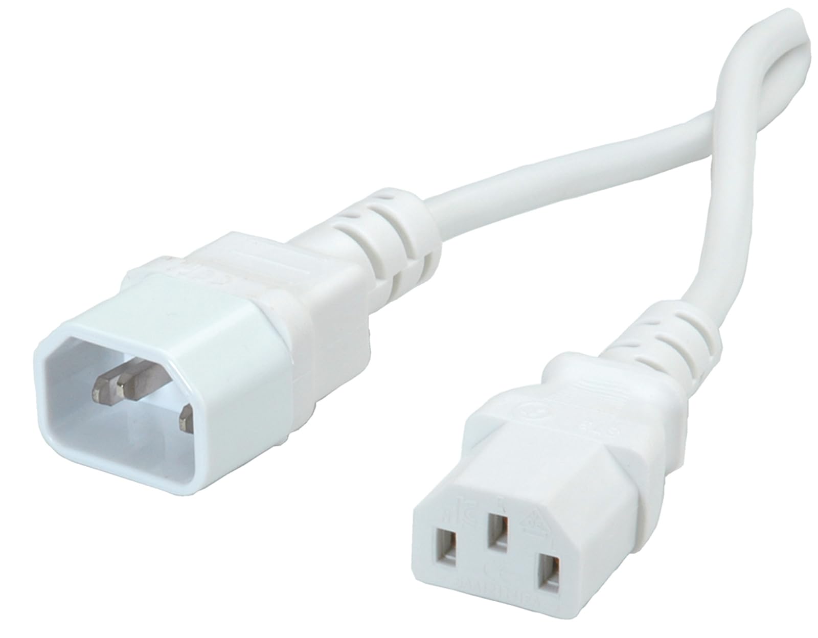 Cable de conexión de Dispositivos, IEC 320 C14 - C13, Blanco, 3 m