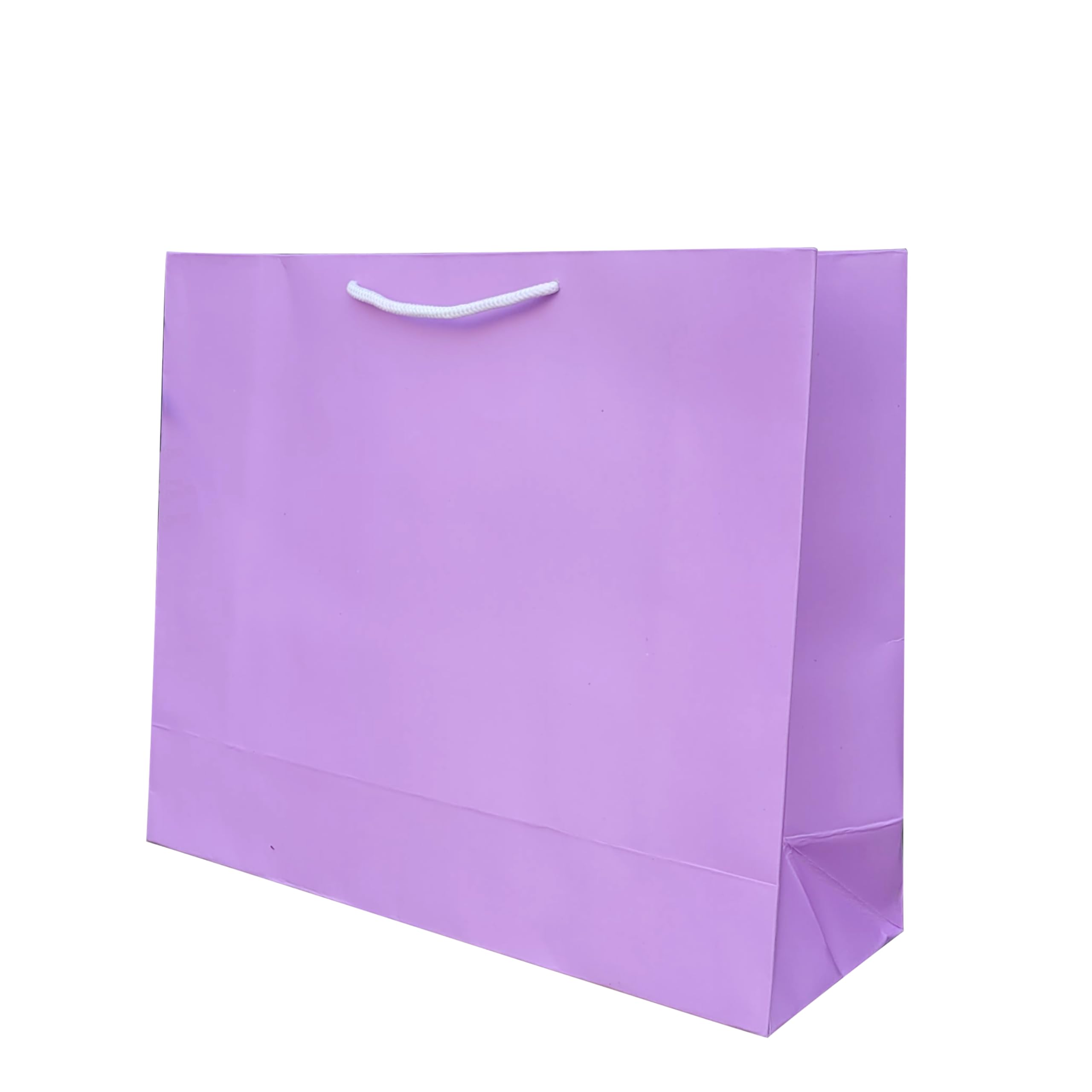 Flora Paperbags - Large Gift Paper Bags for Gifting - 12x15x5 Inches | Purple Matte Laminated | Wedding, Birthday, Return Gifts | Plain Paper Bags