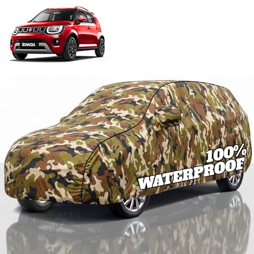 Image of Premium Polyester Car Cover Ignis All-Weather Protection from Rain, Dust & Sun | UV Resistant Fabric | Full Body Secure Fit for Outdoor & Indoor Parking Jungle