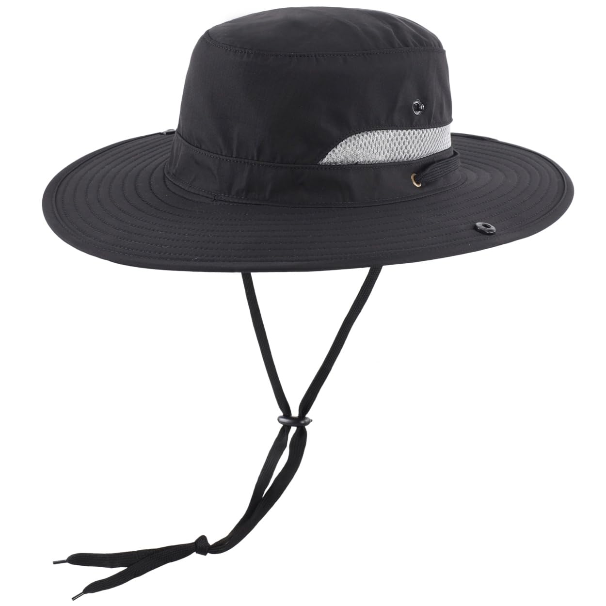 Magracy Mens UPF 50+ Wide Brim Sun Hat UV Protection Safari Hat for Women Boonie Hat Fishing Hiking Camping Beach Black
