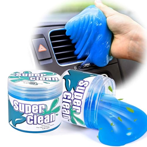 Paquete de 2 geles de limpieza, masilla de limo de coche, herramientas de detalles de automóviles, limpiador universal perfumado interior reutilizable, limpiador de polvo para grietas de teclado