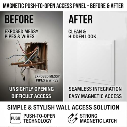 Puerta de acceso de aluminio blanca para techos y paredes de baños modernos 5