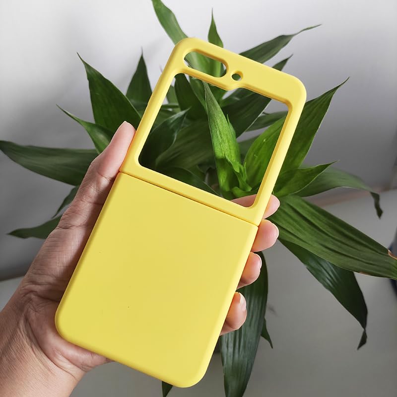Image of MIDOS Back Cover Compatible with Samsung Z Flip 5 Silicone Case Full Protection Shock Proof Case for Samsung Galaxy Z Flip 5 (Yellow)