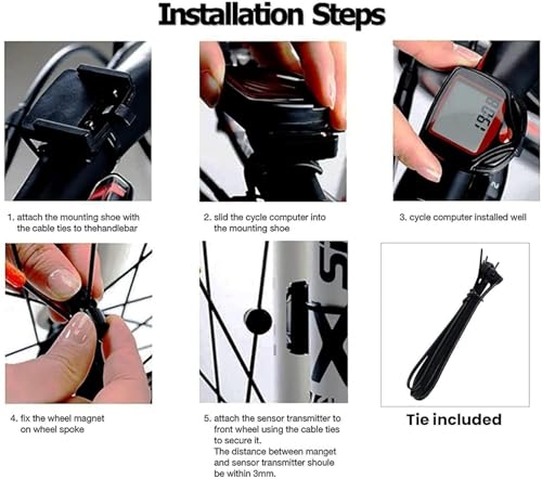 Image of 14 Function Waterproof Bicycle Computer Odometer Speedometer (Cycle Speedometer)