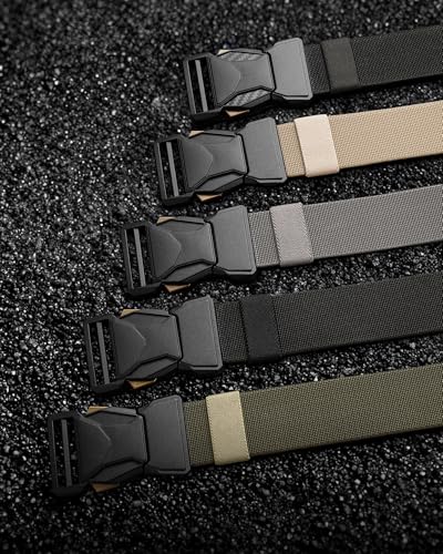 Image of Chaoren Leather Ratchet Belt 2 Pack Dress with Click Sliding Buckle 1 3 /8 inch in Gift Set Box - Adjustable Trim to Fit