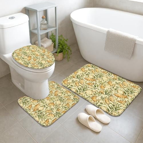 Rideau de douche en polyester imperméable beige 183x183 avec tapis de bain à motif