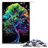 Rompecabezas de árbol de 1000 Piezas para Adultos Rompecabezas Colorido para armar Adolescentes Mayores de 14 años Medidas 75 x 50 cm