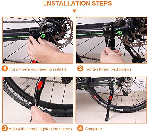 Goodty Adjustable Bike Kickstand Aluminum Alloy Bicycle Side Kickstands Bike Stand For 24-29 Inch Mountain Bike/Adult Bike/Sports Bike (White) #TOP4