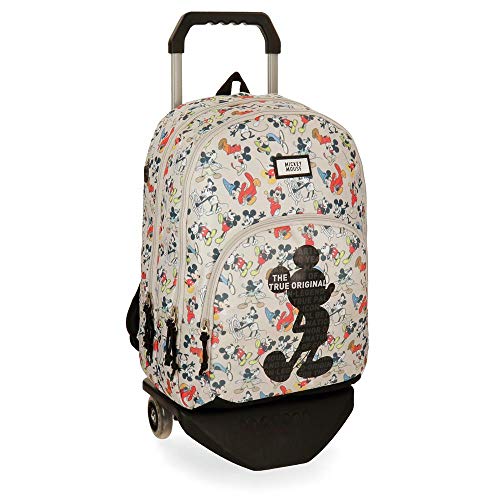 Mochila Mickey True Original 44cm doble compartimento con carro