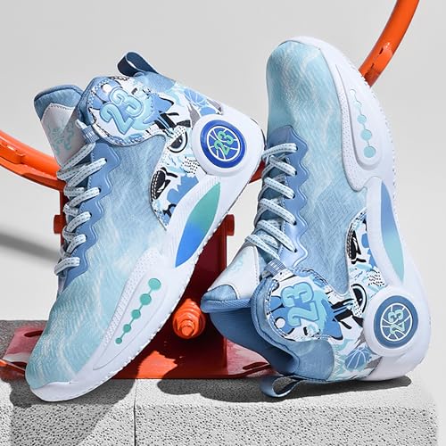 Image of Men's High-Top Basketball Shoes Anti-Slip and Wear-Resistant Soles Running Shoes Graffiti Design Fashionable Sports Shoes