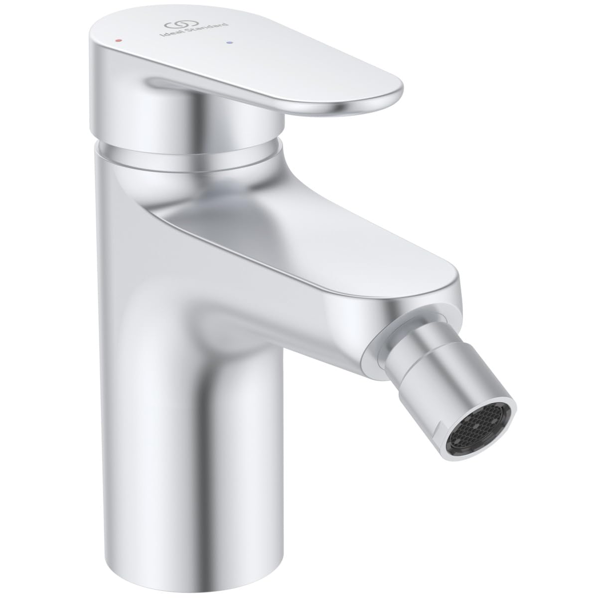 Ideal Standard – Alu+ Mezclador de bidet, 115 mm proyección de chorro, Enderezador de flujo, ahorro de agua, tecnología Blue Start, sistema de arranque sin llave, elementos básicos de aluminio, Silver