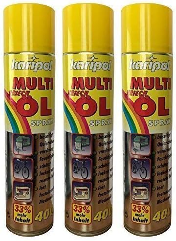 3 x 400ml Karipol Multi Kriech-öl-spray, Öl-spray, Bicycle Oil, Precision Mechanical Oil, Sewing Machine Oil
