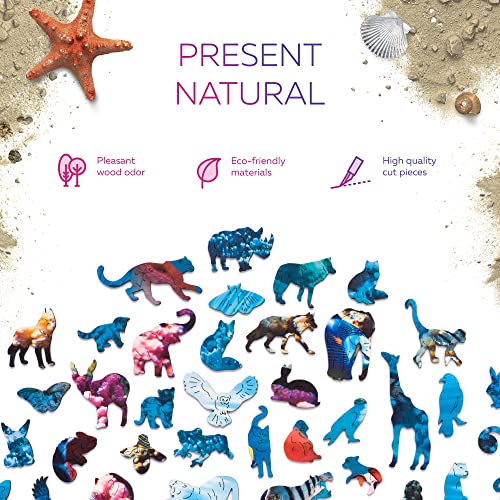 WOOSAIC Puzzle Originali di Legno - Tartaruga