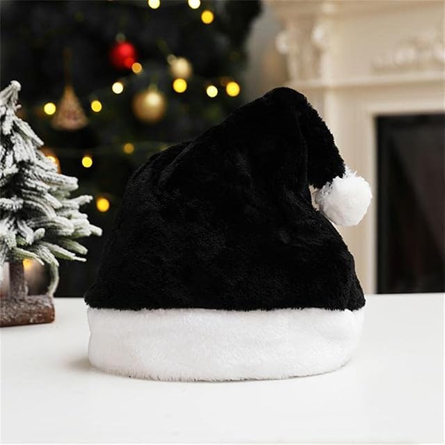 Soft Plush Xmas Santa Hat, Christmas Hat Santa Hats for Children Adults Deluxe Plush Santa Hat Costume Christmas Ornaments