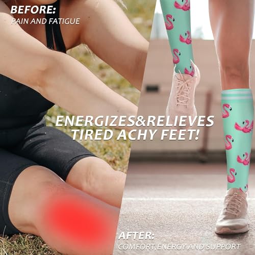 Fenglaoda Compression Socks For Women Men Support Circulation 6 Pairs Socks For Nurse, Travel, Flight4