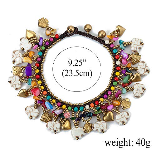 Image of kelistom Bohemian Ankle Bracelets for Women Handmade Natural Stone Beaded Chain Anklet