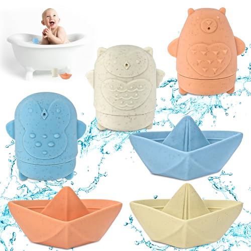 Giocattolo da bagno per bambini a partire da 1 2 anni, in silicone, senza muffa, senza foro, giocattolo per la vasca da...