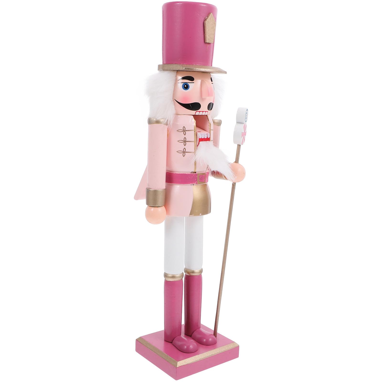 Casse-Noisette en Bois Rose 38 Cm Figurine Noël Table Salon