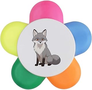Azeeda 'Cartoon Grey Fox' Flower Shape Highli...