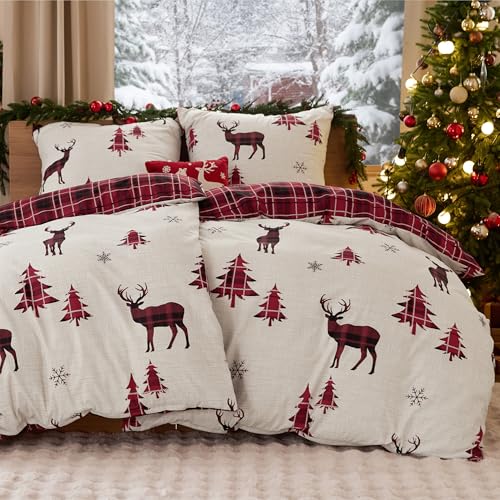 BEDSURE Bettwäsche 135x200 4teilig Weihnachts - Bettwäsche-Sets...