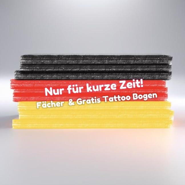 KarnevalsTeufel Haarreif & Tattoos – Fan-Accessoire In Schwarz-rot-gold, Für Fußball & Events
