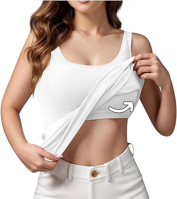 Past Orders tv Orders Placed by me Prime Today only Built in Bra Tank Tops for Women Cotton Padding Adjustable Spaghetti Strap Camisole Plus Size 2024 Summer Tops Silver