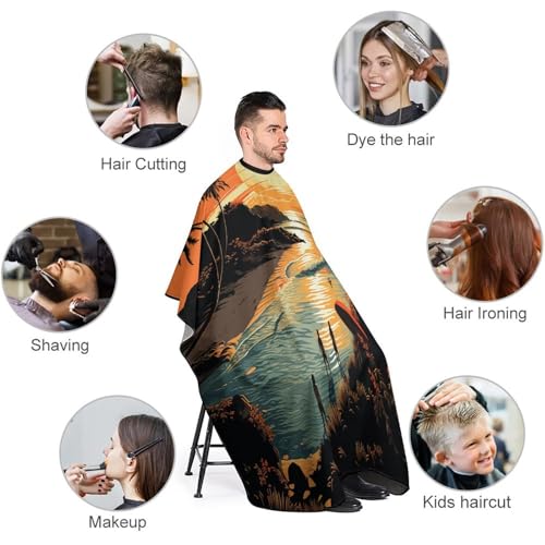 Capa para corte de cabello con cierre ajustable 66.9 x 56.7 pulgadas miniatura 3