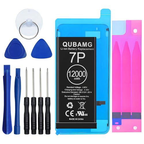 QUBAMG Battery Compatible with iPhone 7 Plus Long Lasting Super Capacity 12000mWh Replacement Battery for iPhone 7 Plus A1661 A1784 A17785 A1786 0 Cycle Li-Polymer with Repair Kit