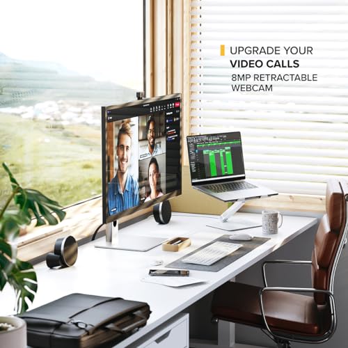 Image of ALOGIC Clarity Pro 27 inch 4K UHD Monitor with Webcam, USB-C Docking Monitor with 65W Power Delivery, IPS Display, HDMI, USB Hub, 27 Inch Professional Computer Monitor for MacBook, Windows & macOS | 27 4K Ahva Ips, 8MP Retractable Webcam, 65W USB-C Pd, Hdmi2.1, Dp1.4, USB Hub, Stereo Speakers