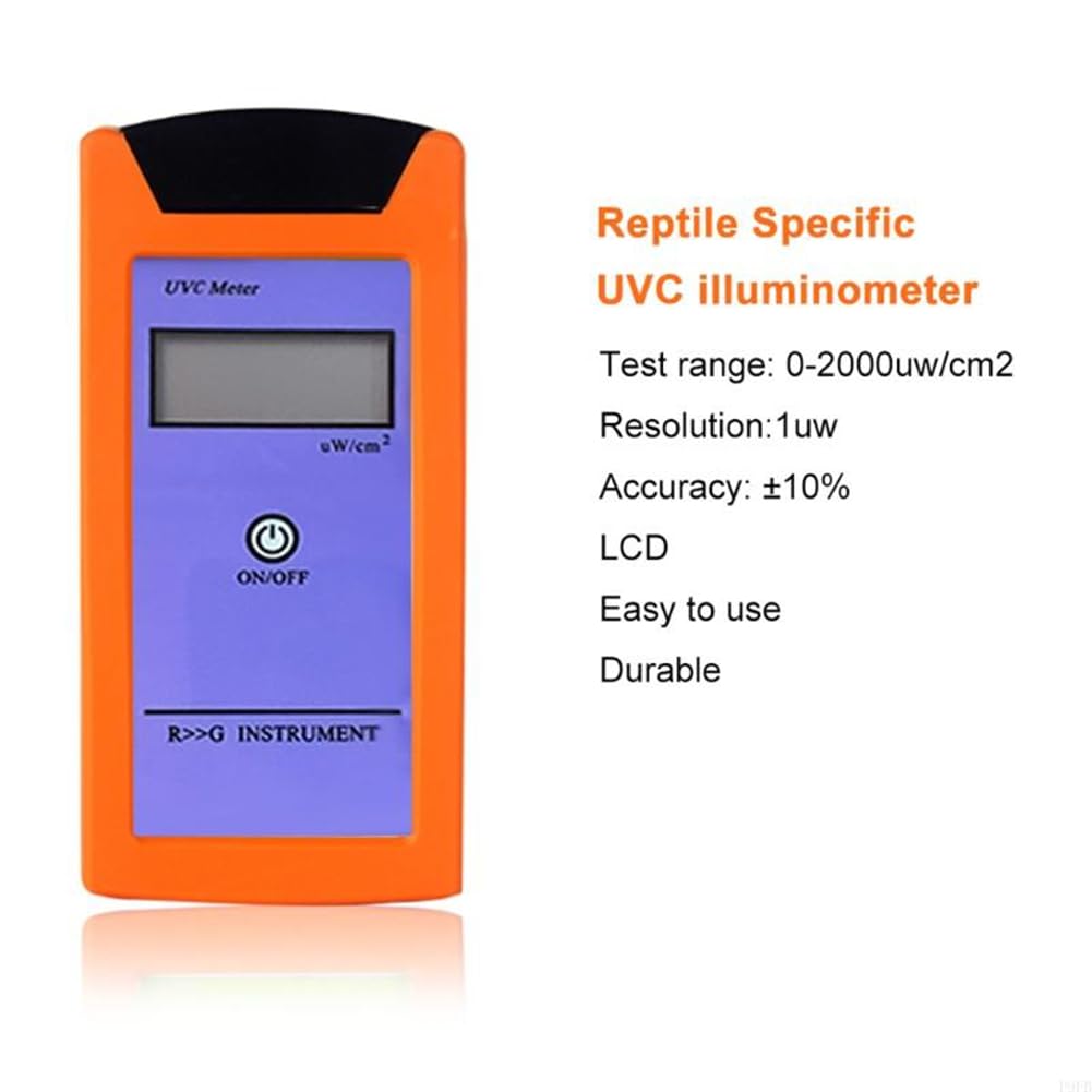 Medidor de Luz UVC de 0 A 1999 ΜW/cm² para Reptiles. Medidor de Índice UV. Espectro de Radiación UV de 220 A 280 NM. Medidor Portátil para Reptiles.