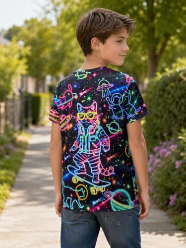 Image of uideazone Boys 3D Graphic T-Shirts Short Sleeve Crew Neck Tees 4-16Y