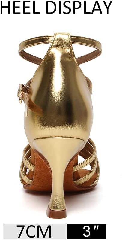 DKZSYIM Women's Satin Latin Dance Shoes Professional Ballroom Salsa Practice Performance Dancing Shoes,Model 213