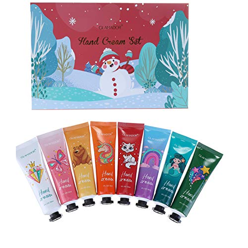 Crema de Manos-GLAMADOR Kit de Crema Tratamiento Manos-Nutritiva con Vitamina C y E, 8 Cremas de Mano para Pieles Sensibles y Manos Secas