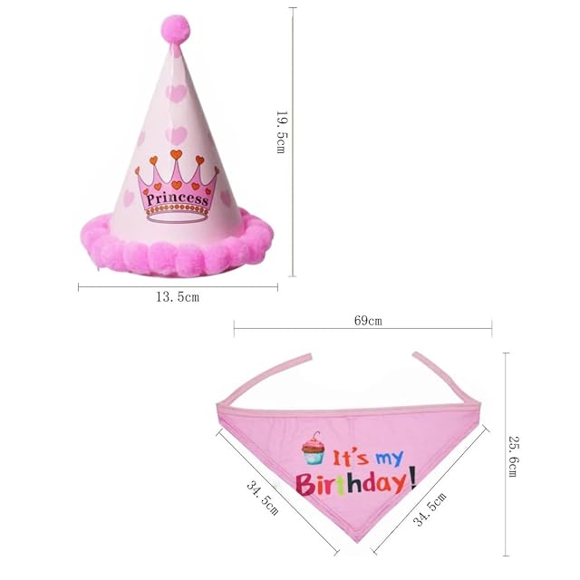 Foto 5 de 8 de Gorro de Cumpleaños para Perro,Fiestas cumpleaños Mascotas,Bufanda Triangular Perro,Sombrero…