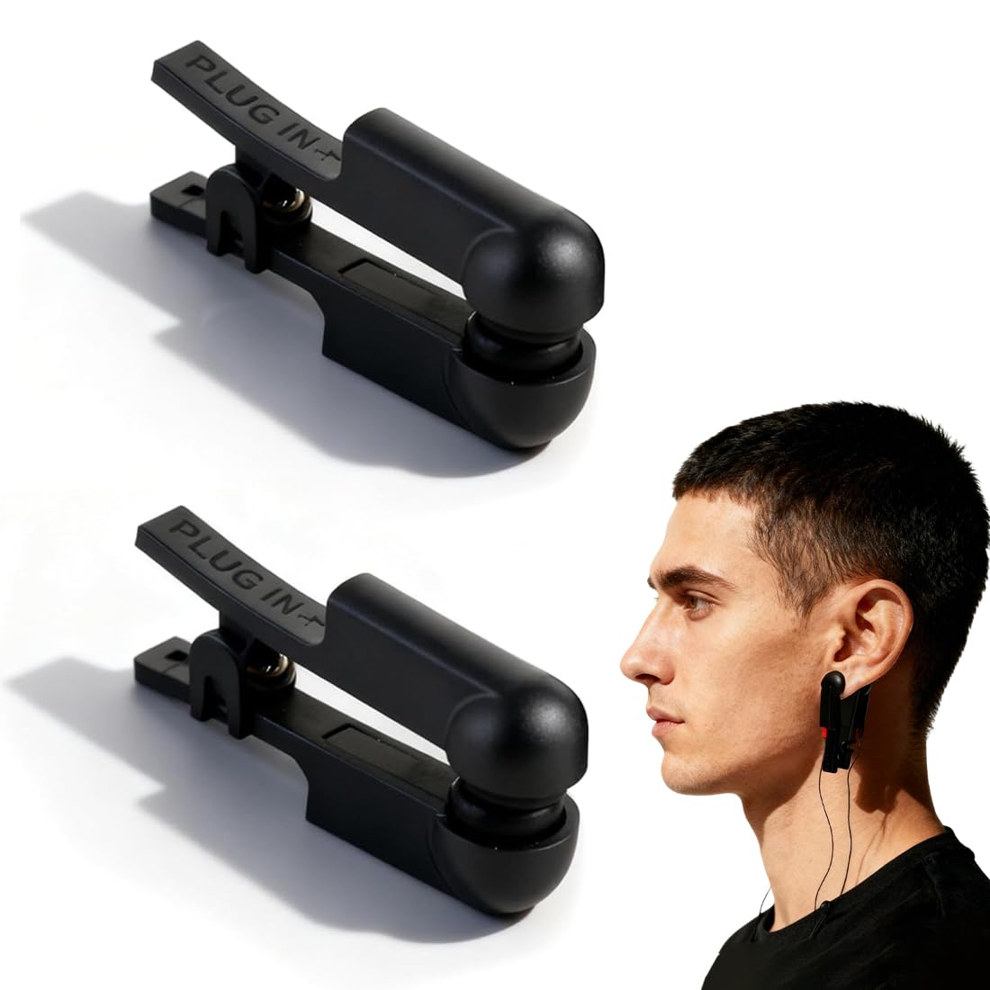 2 Pièces Stimulateur du nerf vague, Stimulateur du nerf vague de type auriculaire, Type à pince, Noir