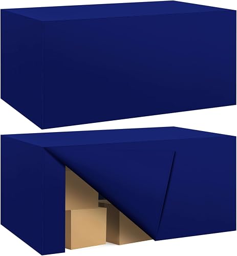 2 Pack Fitted Tablecloth for 6 Foot Rectangle 72 x 30 Inch Royal Blue Table Covers Water Resistant Polyester Cloth for Folding, Parties,Display, Trade Show (Royal Blue)