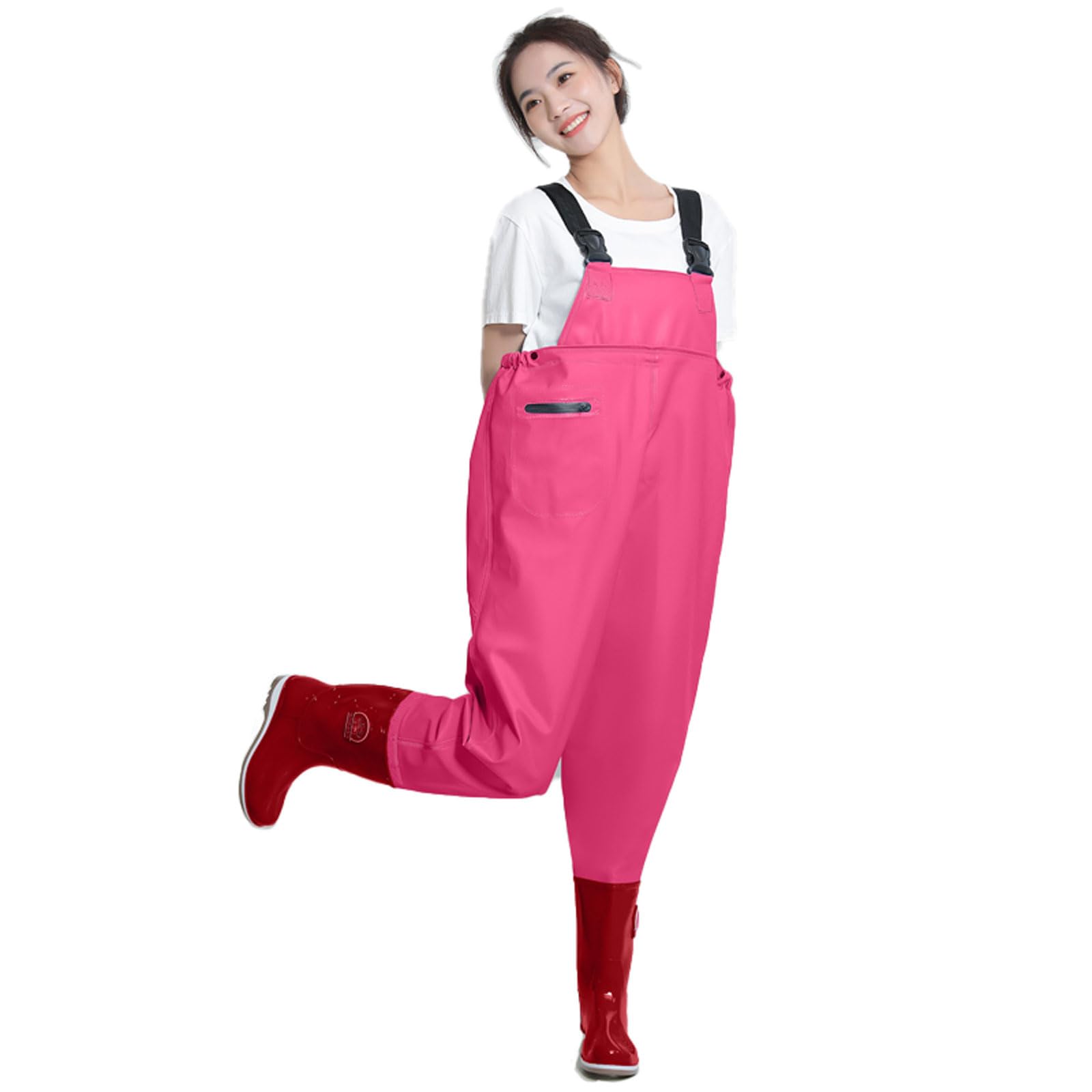 Wansiman Fishing Waders With Pockets Women,Hunting Chest Waders With Boots,Wading Pants Crosswater,Waterproof,Breathable,for Fly Coarse Sea Fishing,Gardening,Outdoor Hunting,Farming,Kayaking
