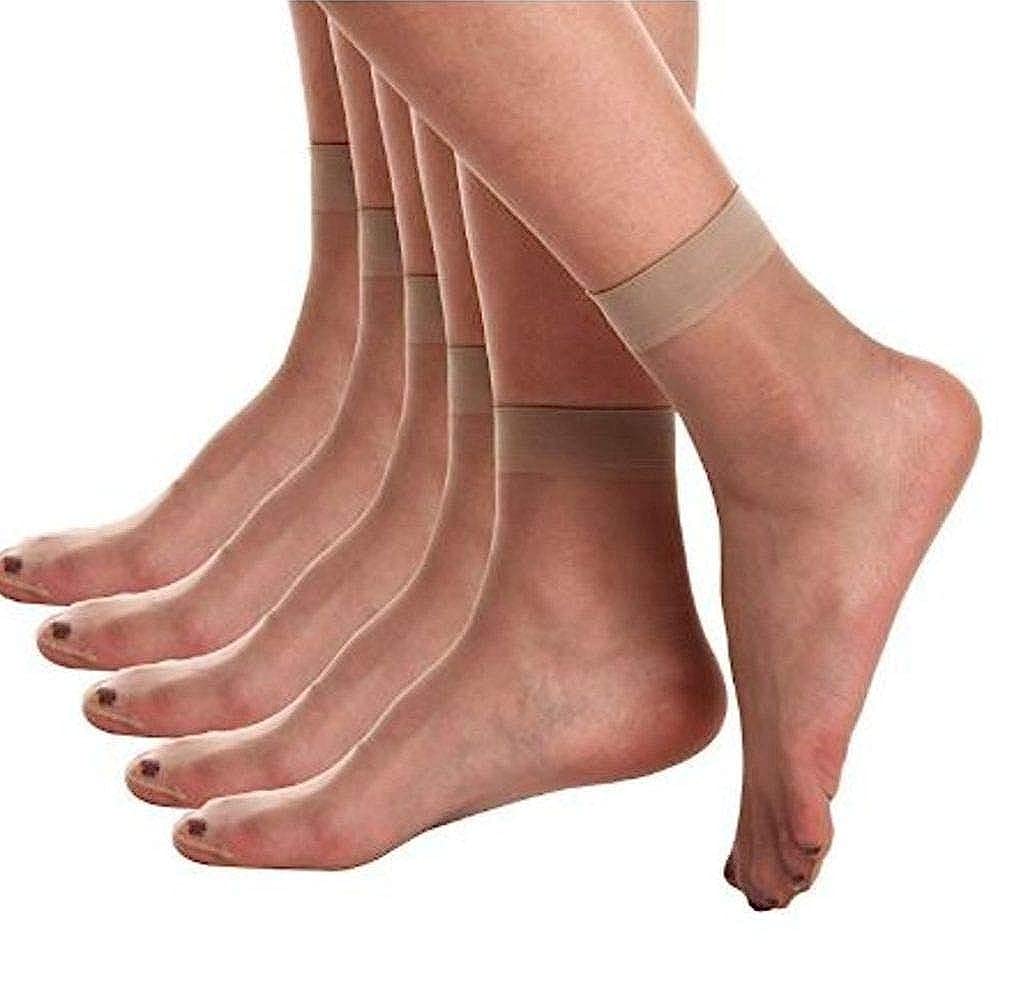 Black and Beige Super-thin Transparent Ankle Length Yoga & Gym Socks -Net solid plain socks for Womens/Girls/Mens & Boys indoor outdoor Socks-image-46