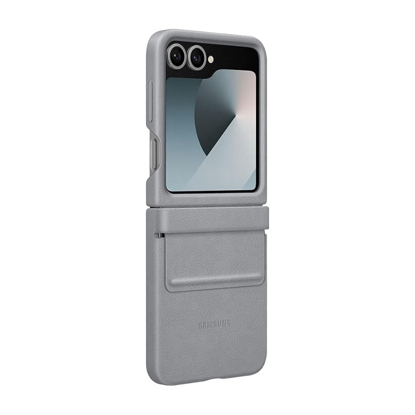 Samsung Kindsuit Case Custodia pieghevole in ecopelle per Galaxy Z Flip6 | Z Flip7 FE, Gray