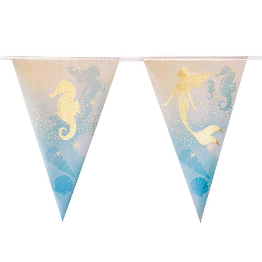 Ghirlanda 10 bandierine sirena - Vegaoo