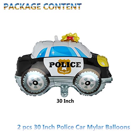 4 Pcs Police Car Shape Super Shape Big Foil Balloon Birthday Party Decorations Supplies #TOP1