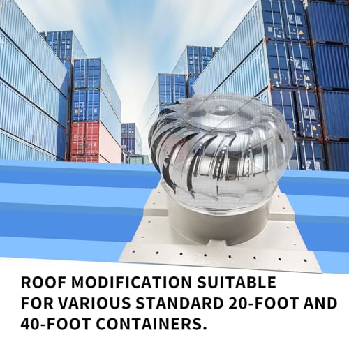 12 Inch Shipping Container Roof Vent Adapter for Container House Roof with 3.5 Inch Rib Spacing, Compatible with Whirlybird Turbine Vent Solar Vent (Gray) by Agitowis - Image 4