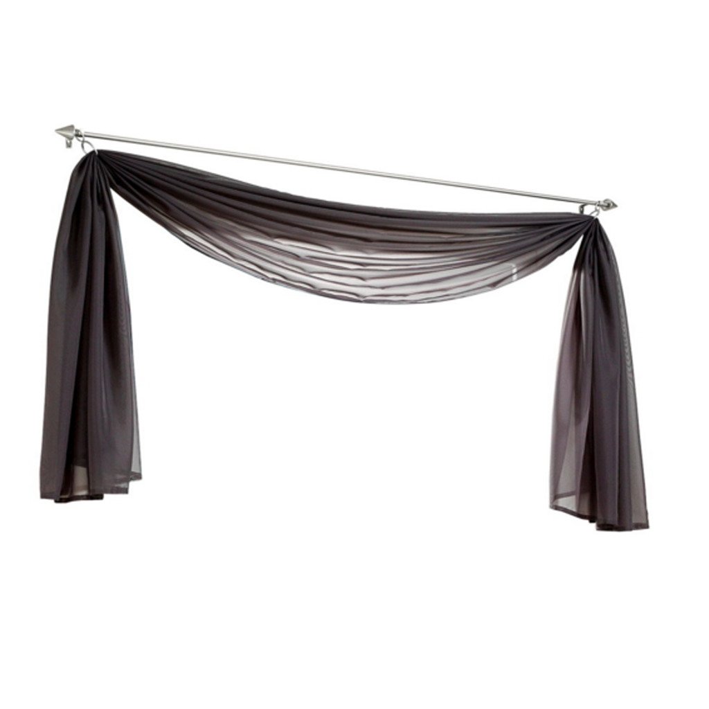 Yujiao Mao Plain Colour Voile Free-Hand Arch Curtains Pelmet Decorative Curtains Grey W x L 140 x 300 cm