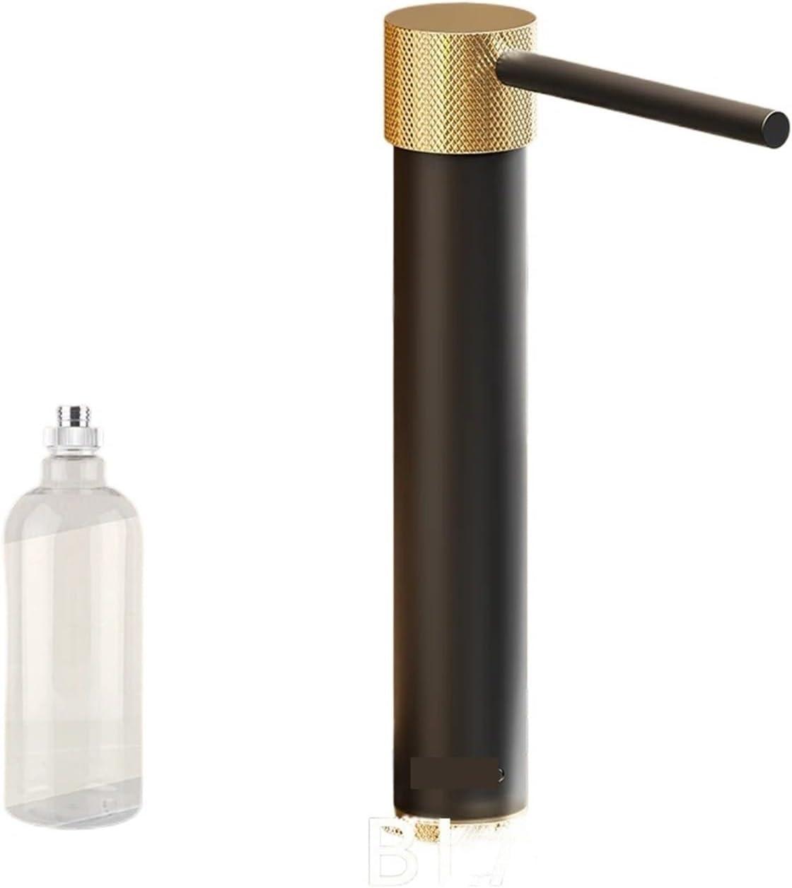 Kitchen Sink Soap Dispenser Brass Big Size&Heightening Sink Soap Dispenser Pump Head Built in Soap Dispenser(Black Gold)