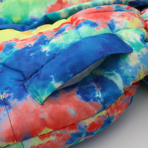 Girls Winter Tie Dye Parka Coat Kids Toddler Windproof Fleece Lined Jacket Faux Fur Collar Hooded Coats with Pockets4
