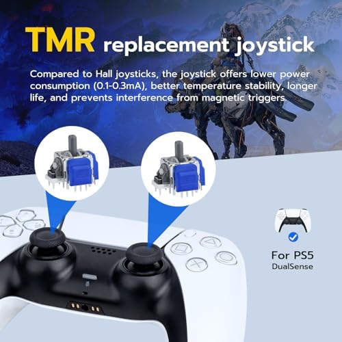 Mcbazel [2-Pack] TMR PS5 Joystick Replacement Kit, Anti-Drift 3D Analog Stick Repair for DualSense - (Soldering Required)