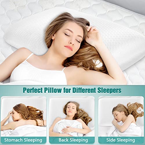 Findigit Orthopädisches Nackenstützkissen, Schneller Rückpral Memory Foam Kopfkissen, Ergonomisches Nackenkissen für Seiten- und Rückenschläfer, Seifenmodell Kissen 63x40x13cm (Version B) - Image 8